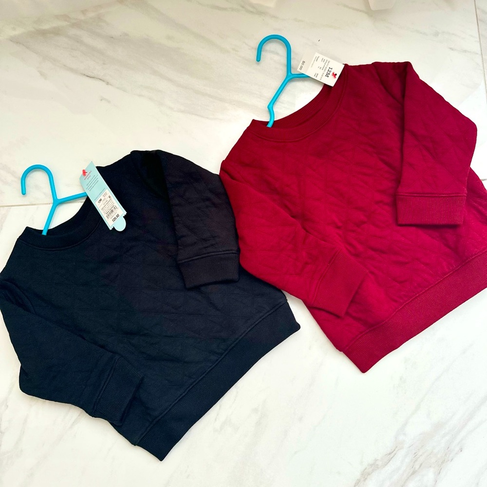 NWT Red and Black Quilted Sweatshirts